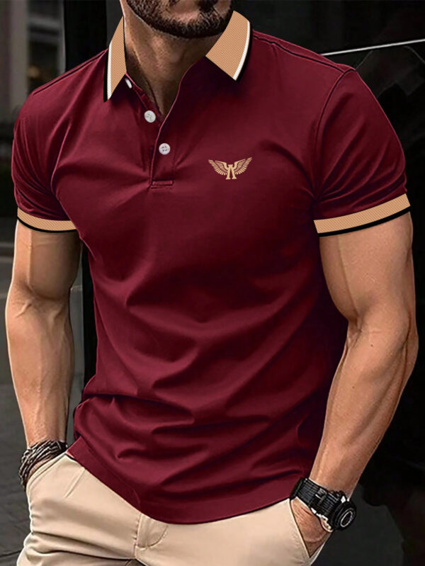 Manfinity Homme Polo Imprimé Décontracté Pour Hommes Avec Couleur Contrastée – Image 6
