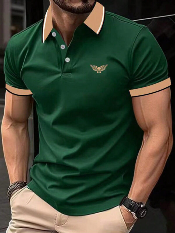 Manfinity Homme Polo Imprimé Décontracté Pour Hommes Avec Couleur Contrastée – Image 8