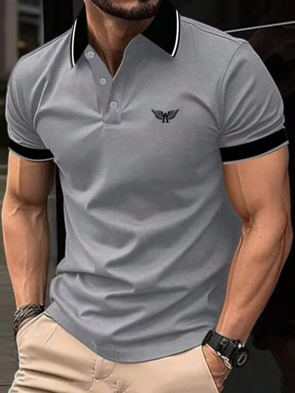 Manfinity Homme Polo Imprimé Décontracté Pour Hommes Avec Couleur Contrastée – Image 9