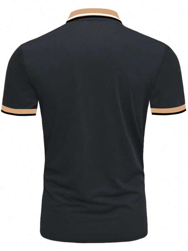 Manfinity Homme Polo Imprimé Décontracté Pour Hommes Avec Couleur Contrastée – Image 11