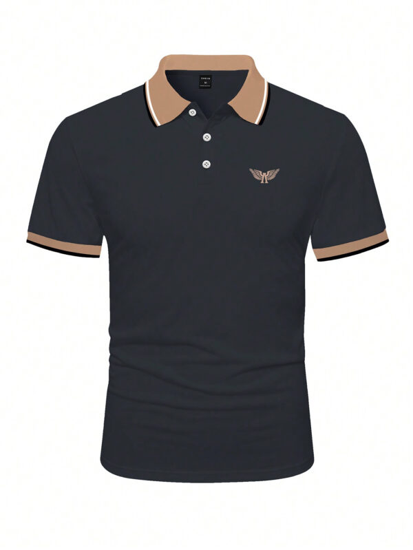 Manfinity Homme Polo Imprimé Décontracté Pour Hommes Avec Couleur Contrastée – Image 12