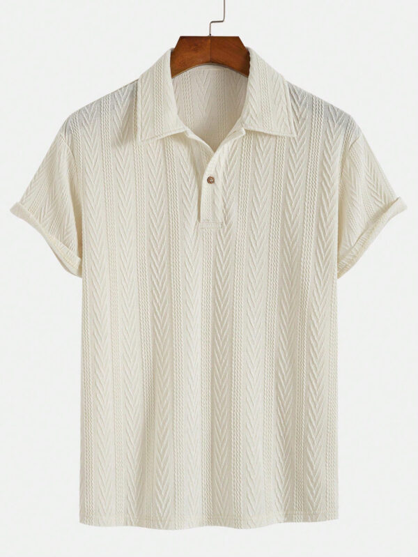 Chemise polo en tricot élastique de mode et de personnalité pour hommes, pour l'école