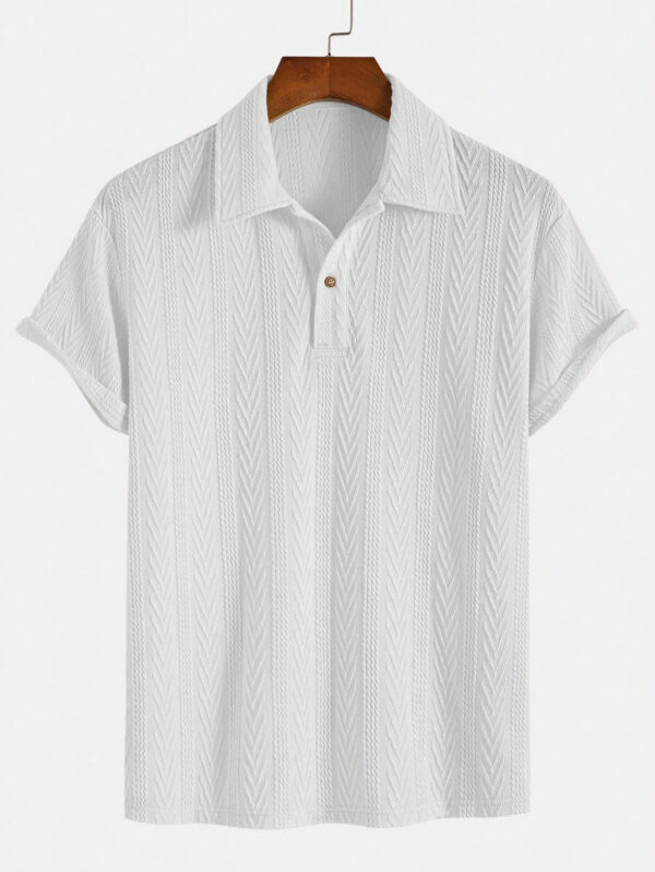 Chemise polo en tricot élastique de mode et de personnalité pour hommes, pour l'école – Image 5