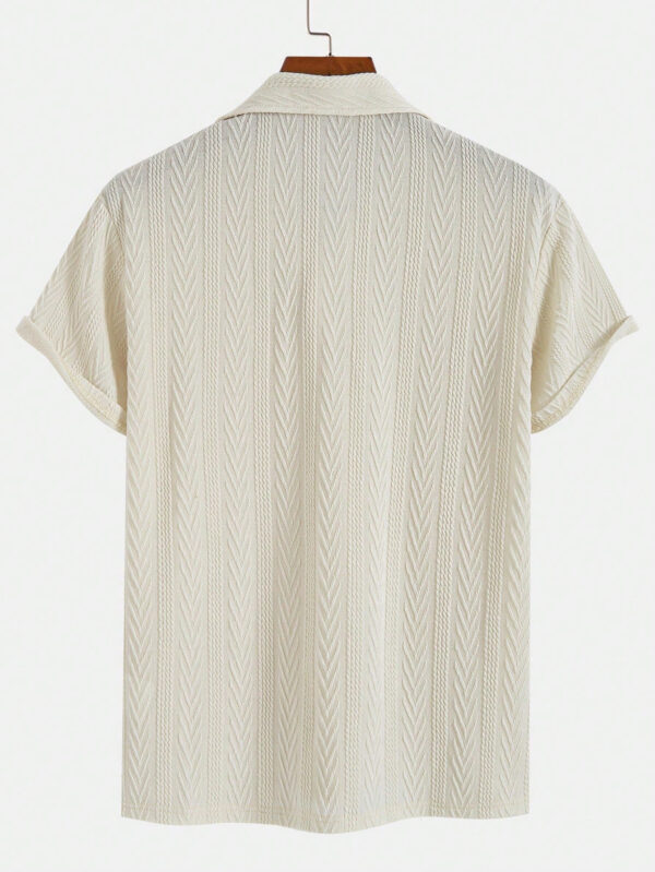 Chemise polo en tricot élastique de mode et de personnalité pour hommes, pour l'école – Image 7