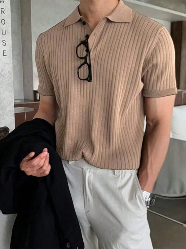 Manfinity Hypemode Polo Côtelé À Manches Courtes Pour Hommes