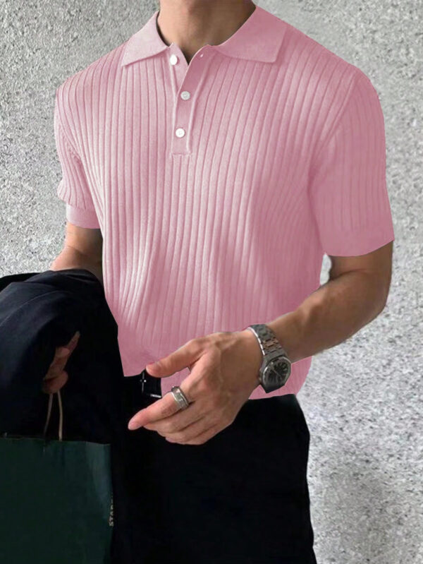 Manfinity Hypemode Polo Côtelé À Manches Courtes Pour Hommes – Image 4