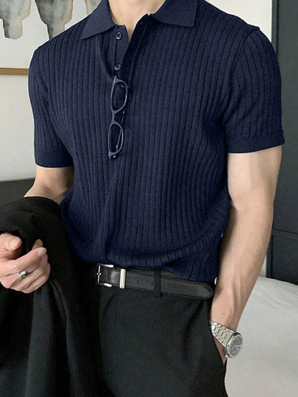 Manfinity Hypemode Polo Côtelé À Manches Courtes Pour Hommes – Image 5