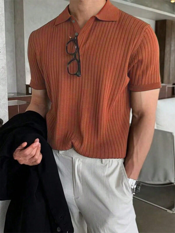 Manfinity Hypemode Polo Côtelé À Manches Courtes Pour Hommes – Image 6