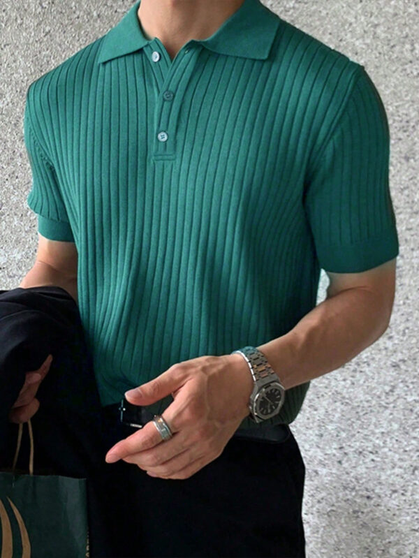 Manfinity Hypemode Polo Côtelé À Manches Courtes Pour Hommes – Image 7