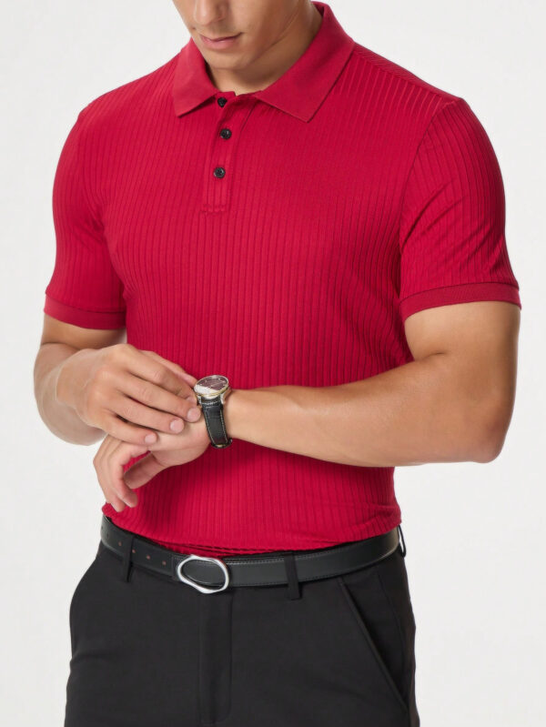 Manfinity Hypemode Polo Côtelé À Manches Courtes Pour Hommes – Image 11