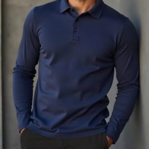 Manfinity Homme Chemise décontractée Polo à manches courtes pour hommes de couleur unie avec boutonnière pour le printemps-été, col de travail blanc unicolore à la mode