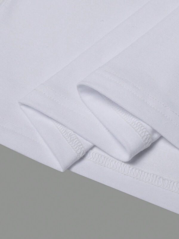 Manfinity Homme Chemise décontractée Polo à manches courtes pour hommes de couleur unie avec boutonnière pour le printemps-été, col de travail blanc unicolore à la mode – Image 12