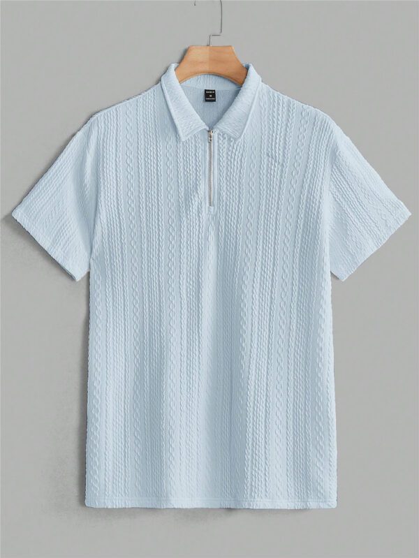 Manfinity Homme Chemise Polo En Tricot Décontracté À Manches Courtes Unie Pour Homme