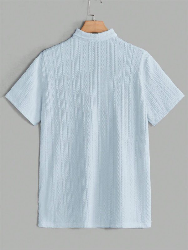 Manfinity Homme Chemise Polo En Tricot Décontracté À Manches Courtes Unie Pour Homme – Image 5