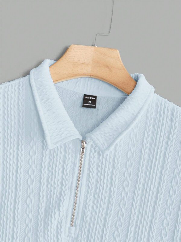 Manfinity Homme Chemise Polo En Tricot Décontracté À Manches Courtes Unie Pour Homme – Image 6