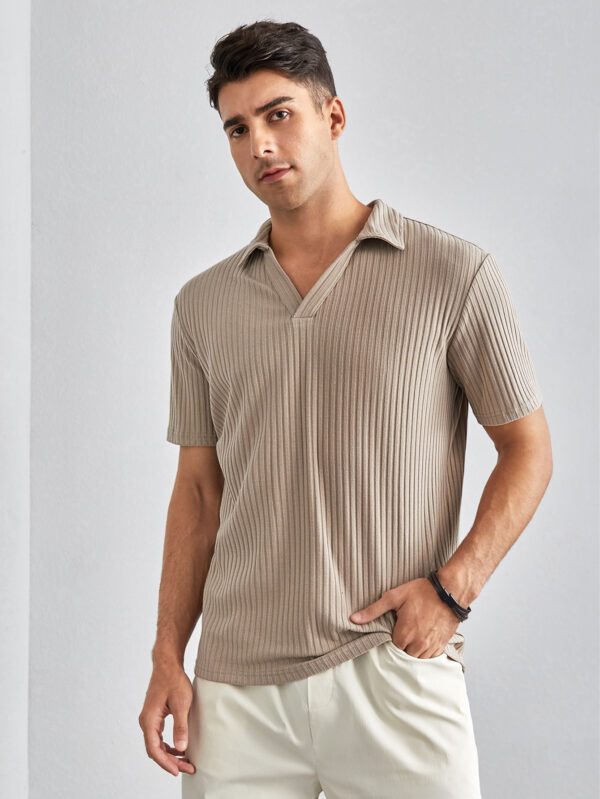Manfinity Homme Homme Polo unicolore côtelé – Image 2