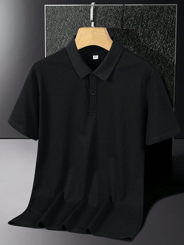 Polo Pour Homme De Couleur Unie Avec Demi-patte De Boutonnage