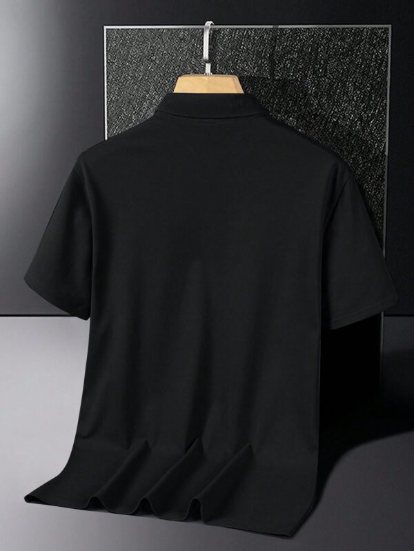 Polo Pour Homme De Couleur Unie Avec Demi-patte De Boutonnage – Image 5