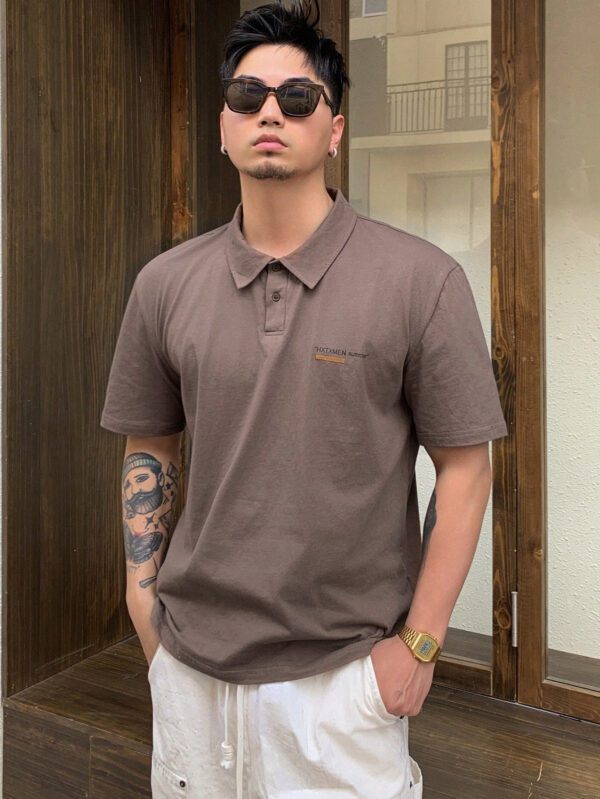 DAZY Chemise Polo estivale décontractée pour homme avec impression de lettre – Image 4