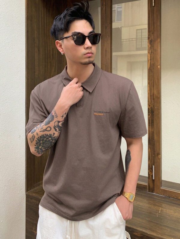 DAZY Chemise Polo estivale décontractée pour homme avec impression de lettre – Image 8