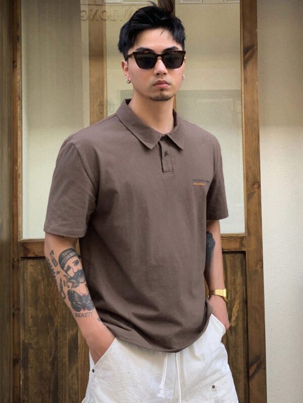 DAZY Chemise Polo estivale décontractée pour homme avec impression de lettre – Image 9