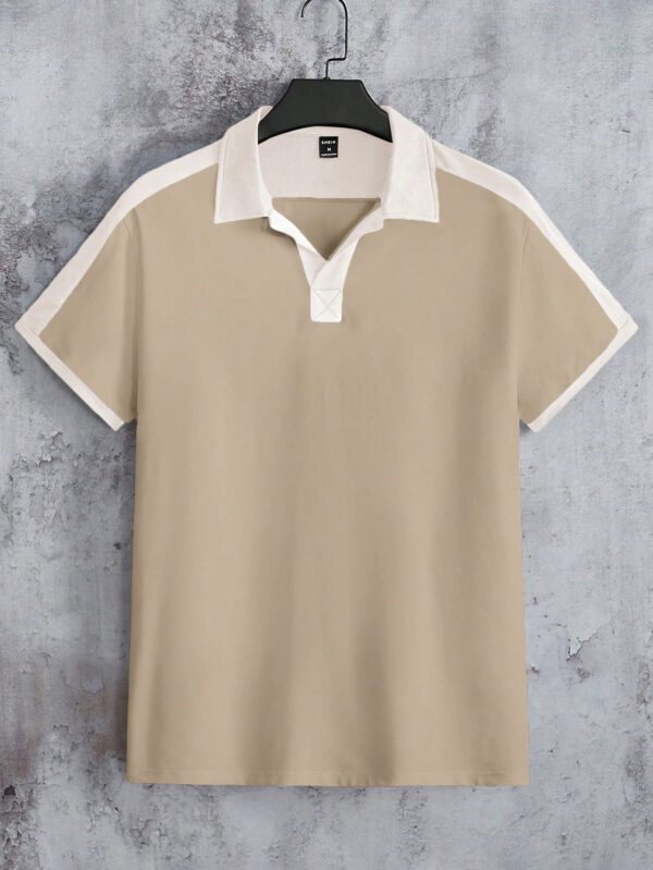 Manfinity Hypemode Chemise Polo Décontractée À Manches Courtes Et Blocs De Couleur Pour Hommes