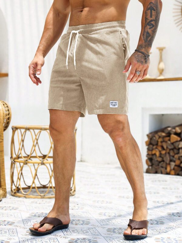 Manfinity Homme Short ample avec cordon de serrage à la taille et détail de lettres patchées pour homme – Image 5