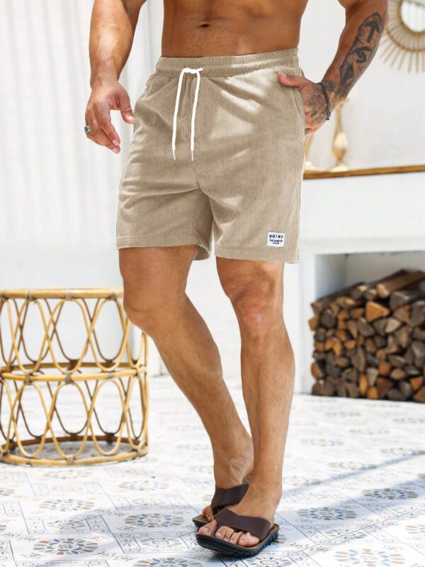 Manfinity Homme Short ample avec cordon de serrage à la taille et détail de lettres patchées pour homme – Image 6