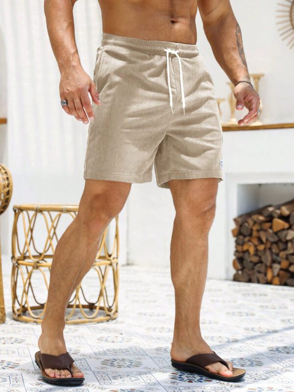 Manfinity Homme Short ample avec cordon de serrage à la taille et détail de lettres patchées pour homme – Image 7