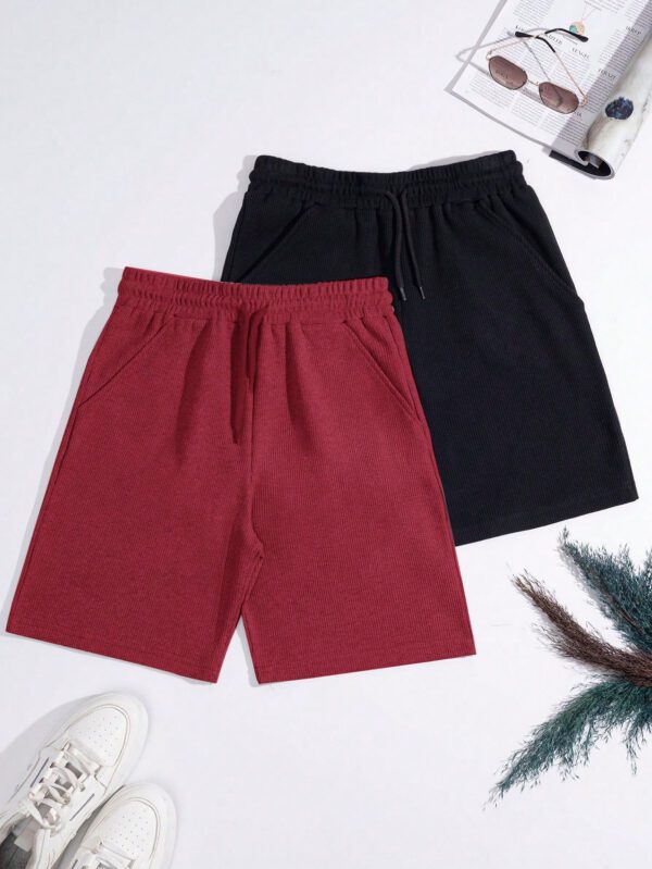 Shorts basiques pour hommes en tissu gaufré, lot de 2 – Image 7