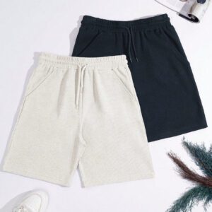 Shorts basiques pour hommes en tissu gaufré, lot de 2