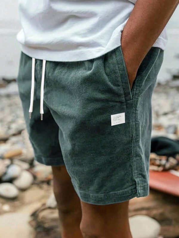 Shorts décontractés en velours côtelé pour hommes, pantalon polyvalent à cinq points