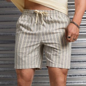 Manfinity Modomio Homme Short En Coton À Rayures À Cordon