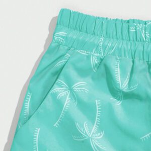 ROMWE Street Life Shorts Décontractés Pour Homme Avec Taille À Cordon De Serrage Imprimé De Palmiers Et Poches Inclinées