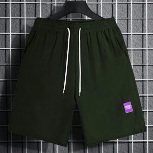 Manfinity Hypemode Shorts Pour Hommes Amples À Imprimé De Lettres Et Patchwork Avec Taille À Cordon