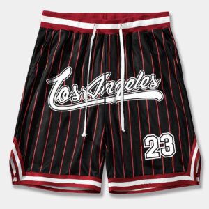 ROMWE Prep Short de basketball à impression de dessin animé en maille pour hommes, avec maille respirante, 2 en 1, convient pour le port quotidien au printemps et en été, école