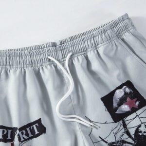 ROMWE Street Life Shorts imprimés punk pour homme, été