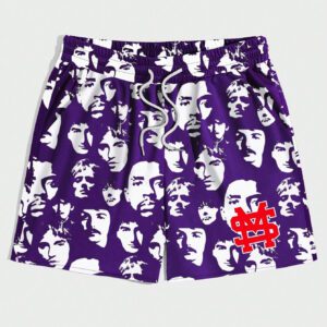 ROMWE Grunge Punk Shorts décontractés et à la mode pour hommes avec cordon de serrage à taille imprimée en lettres et en caractères