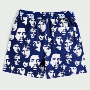 ROMWE Grunge Punk Shorts décontractés et à la mode pour hommes avec cordon de serrage à taille imprimée en lettres et en caractères