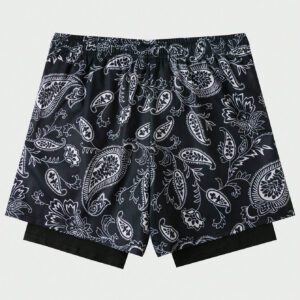 ROMWE Street Life Shorts 2 en 1 imprimés pour hommes, parfait pour un port quotidien au printemps et en été