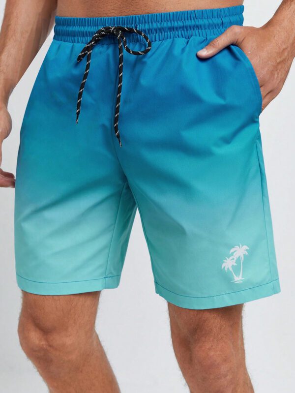 Manfinity RSRT Shorts Tissés Décontractés Ombrés D'impression De Palmiers Pour Homme – Image 2