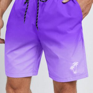 Manfinity RSRT Shorts Tissés Décontractés Ombrés D'impression De Palmiers Pour Homme