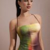 SHEIN BAE Robe maxi simple et sexy pour femmes, bretelles spaghetti, été, imprimé multicolore ombré, dégradé de cravate – Image 6