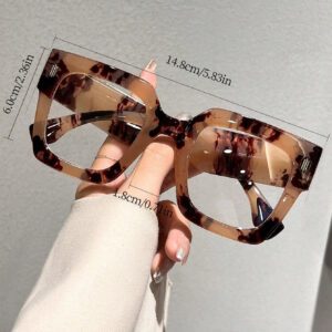 2 paires de lunettes carrées anti-lumière bleue unisexes, verres transparents à la mode, convenant pour la décoration et l'assortiment quotidiens. Accessoires de lunettes anti-lumière bleue pour femmes