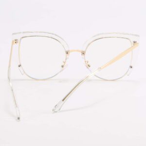 Monture de lunettes effet chat-eye Européen et Américain, nouvelles lunettes plates tendance avec filtre lumière bleue pour femmes, accessoire de style street snap pour femmes