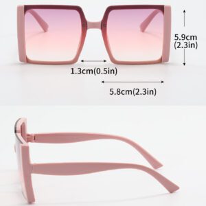 1 pièce Lunettes de mode mode à monture carrée surdimensionnée rose dégradé