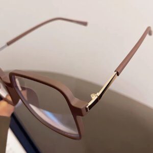 1 pièce Lunettes carrées anti-lumière bleue à demi-métal pour femmes, accessoires de lunettes claires, accessoires de lunettes anti-lumière bleue pour femmes