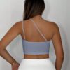 SHEIN SXY Top blanc pour femmes, robe blanche pour femmes, Top blanc, tenue blanche, top court, Top asymétrique, débardeur – Image 4