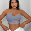 SHEIN SXY Top blanc pour femmes, robe blanche pour femmes, Top blanc, tenue blanche, top court, Top asymétrique, débardeur – Image 5