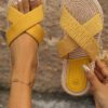 Femme Sandales minimaliste à bande unique en polyester vacances – Image 4
